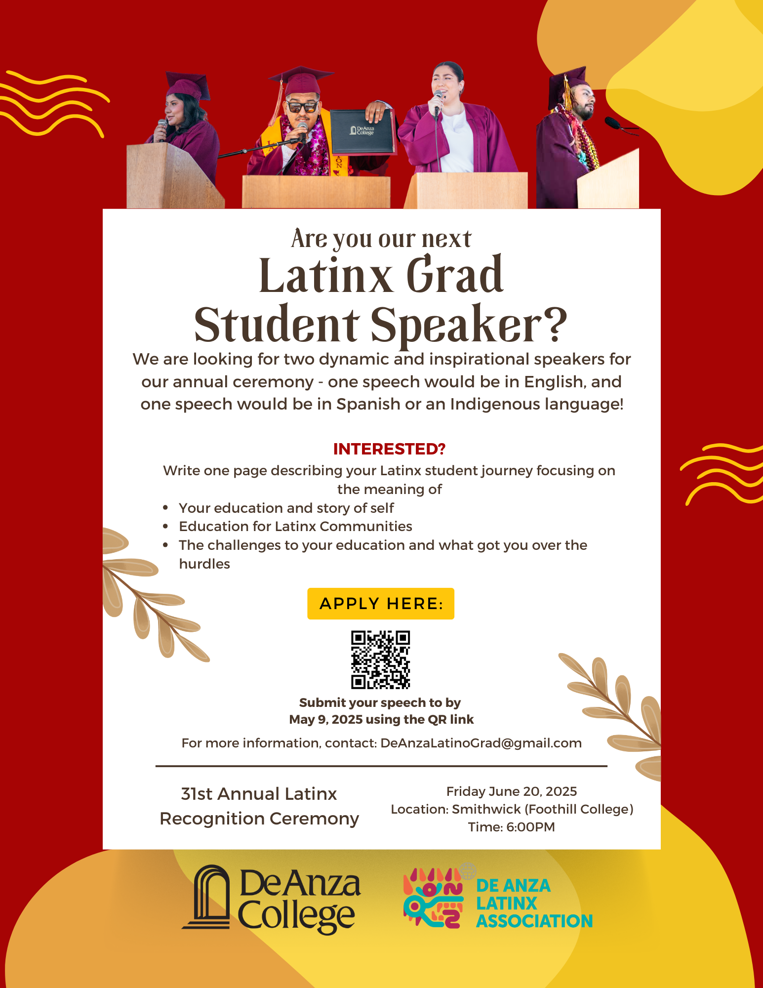 2025 Latinx Grad Speaker Flyer