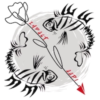 IMPACT AAPI logo: two fish with flower