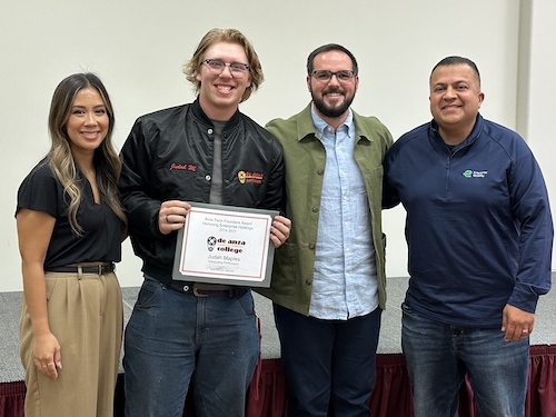 auto tech student with family