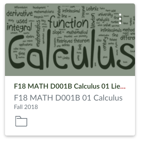 Canvas Calculus Course Button